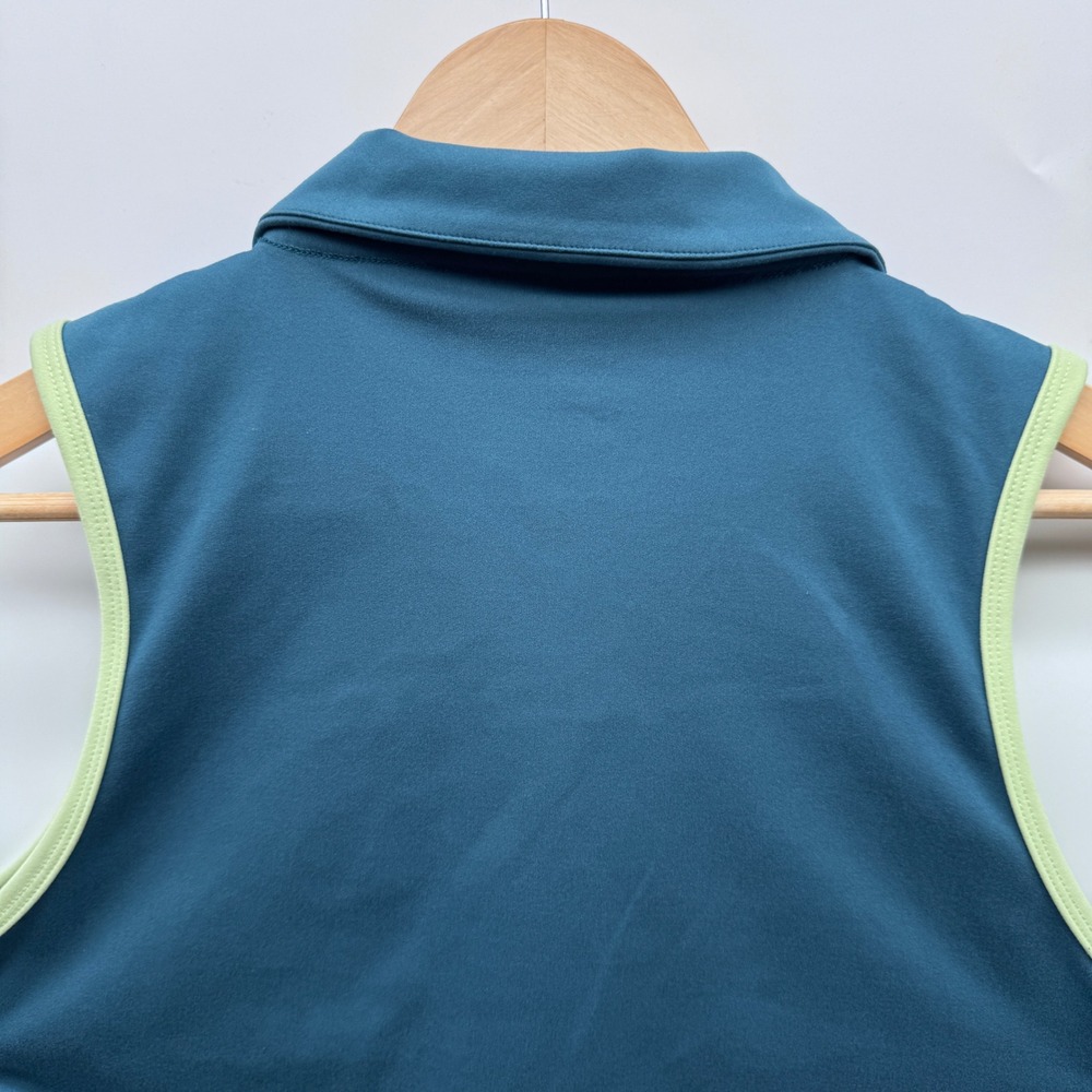 Sincerely Jules Active Crop Top Women L Teal Sleeveless Quarter Zip J22B317TS - Picture 7 of 7
